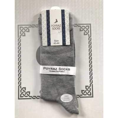 Носки POYRAZ ликра хлопок мужские бесшовные 41-44, усиленная пятка и носок . Цвет : светло серый Турция