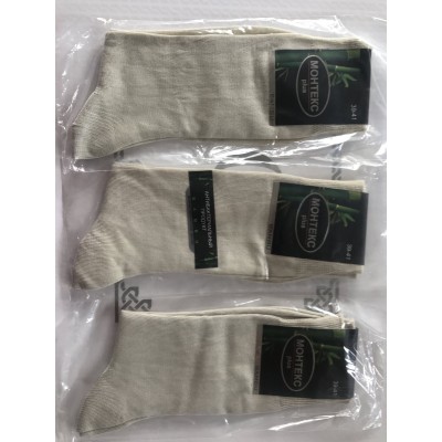 Носки MONTEKS хлопок классика мужская 39-41 . Цвет : светлый беж . Двойная пятка и носок, бесшовные, Турция