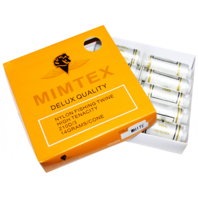 Нитки для бисера Mimitex белые 210D упаковка 10шт