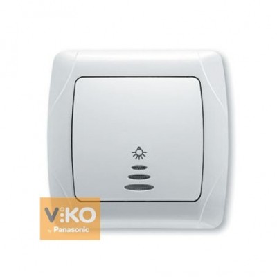 Кнопочный выключатель с подсветкой белый ViKO Carmen