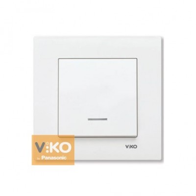Выключатель 1-кл. с подсветкой белый ViKO Karre