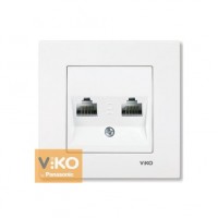 Розетка компьютерная 2-ая RJ-45 белая ViKO Karre