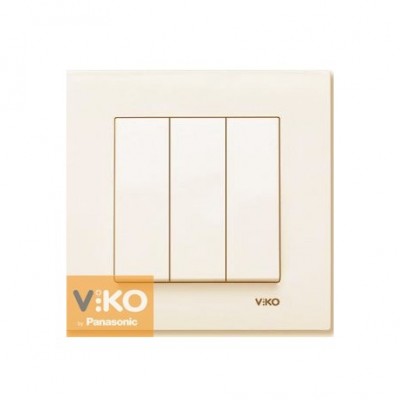 Выключатель 3-кл.Крем ViKO Karre