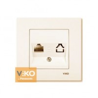 Розетка компьютерная 1-ая RJ-45 крем ViKO Karre