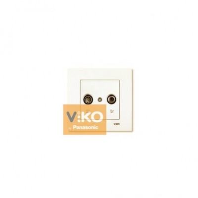 Розетка компьютерная 2-ая RJ-45 крем ViKO Karre