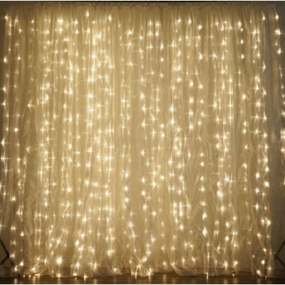 Гирлянда-штора 300 led WW-9 Теплый Белый 3M*3M на медной проволоке+соед Гирлянда-штора 300 led WW-9 Теплый Белый 3M*3M на медной проволоке+соед