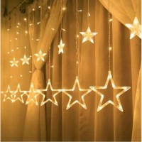 Гирлянда-бахрома (Stars) Curtain 12-W 3м*0.8*.05 универсальная, пров.:прозрачный, (Белый)