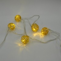 Гирлянда-нить (String-Lights) Metal Ball 10WW-1 внутренняя, пров.:прозрачный, 2м (Белый-теплый)