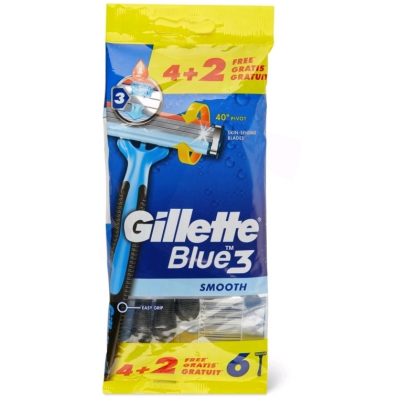 Набор одноразовых станков для бритья Gillette Blue 3 (6шт) Smooth