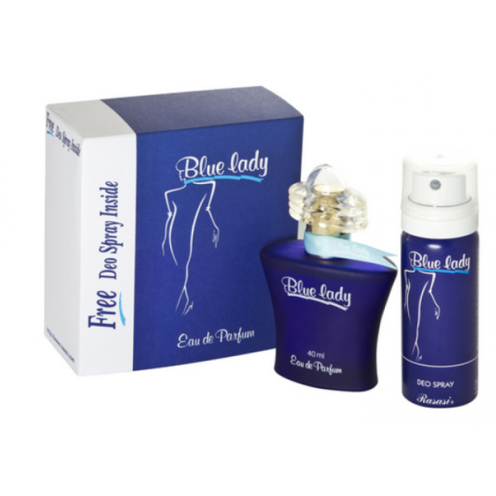 Г вода 40 мл. Голубая леди расаси. Blue Lady (EDP 40+deo50ml) набор. Духи Блю леди расаси. Rasasi Blue Lady (набор: 40ml + дезодорант).