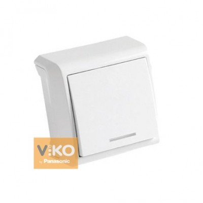 Выключатель 1-кл. белый с подсветкой ViKO Vera