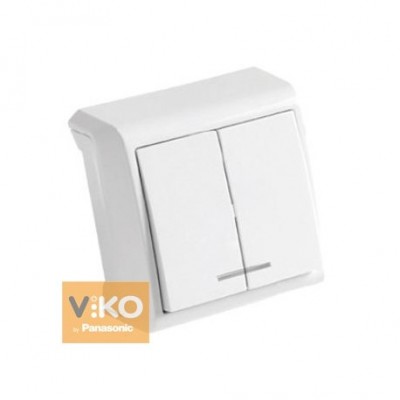 Выключатель 2-кл. белый с подсветкой ViKO Vera