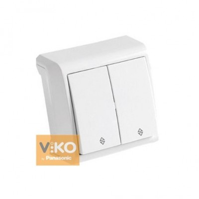 Выключатель 2-кл. белый проходной ViKO Vera