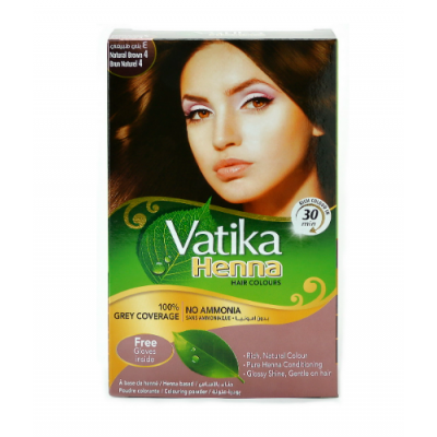 Краска для волос на основе хны Натуральный коричневый Vatika (Natural brown) 6*10г