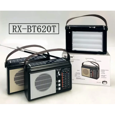 Радиоприемник портативная Bluetooth колонка на солнечной батарее RX-BT620T с WMA беспроводной FM/AM USB, mp3