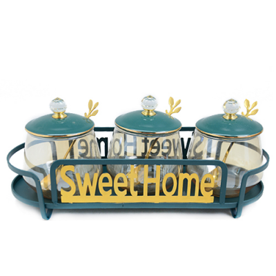 Банки на подставке "Sweet Home" 4пр/наб 300мл