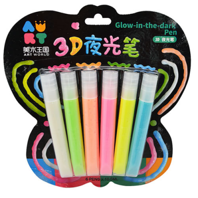 Клей для творчества "Neon Pen" 3D 6шт