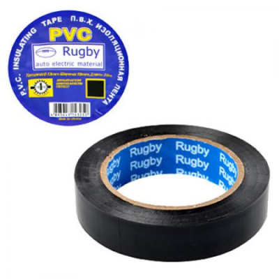 Изолента ПВХ 30м "Rugby" чёрная