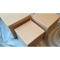 Набор коробок, бежевые, 21*21; 19*19, 17*17см , высота 19см ; 3 шт