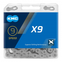 Цепь KMC X9 Silver для 9 скоростных трансмиссий велосипеда