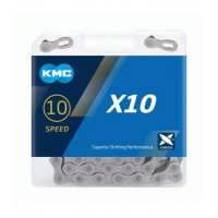 Цепь KMC Х10 10 скоростей серый 114 звеньев замок серый