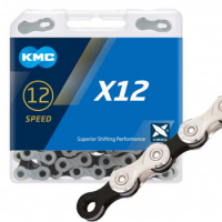 Цепь KMC X12 silver-black 12 скоростей 126 звеньев + замок