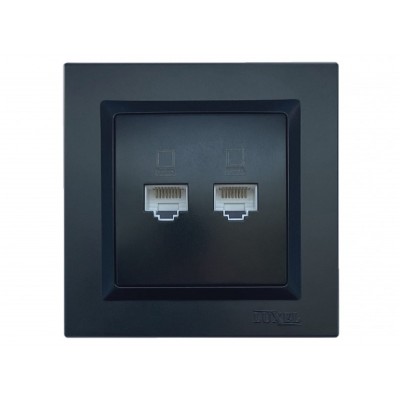 Компьютерная розетка двойная Luxel JAZZ (9128) Черная
