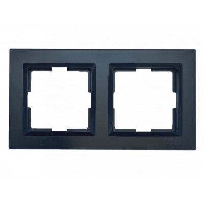 Рамка 2-я горизонтальная Luxel JAZZ (9122) Черная