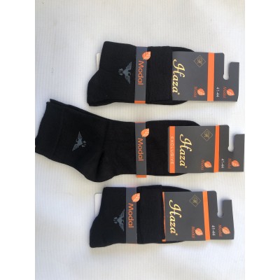 Носки HAZA ликра средняя мужская 41-45 уплотненые с модальной нитью . Цвет : черный . Производство Турция