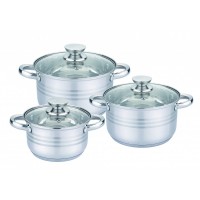 Набор кастрюль UNIQUE UN-5031 6пр. (2,1л, 2,9л, 3,9л, с крышками)