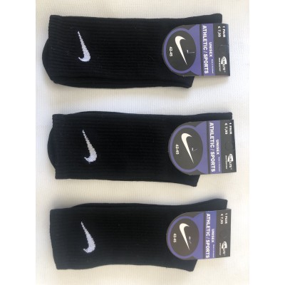 Носки NIKE ликра хлопок мужская 42-45 высокая резинка !!! Цвет : черный . Хорошее качество!!! Производство Турция