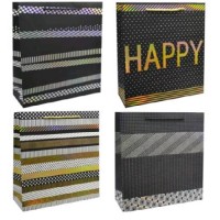 Пакет подарочный бумажный S "Shining stripes" 18*23*8см