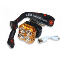 Фонарик налобный светодиодный аккумуляторный USB HX-208-4 5см/5см