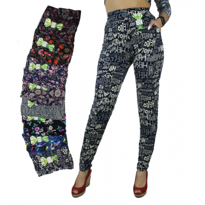 Летние женские брюки масло с карманами,  размер 44-52,  9716 