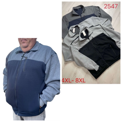 Толстовка мужская на флисе. БАТАЛЫ 4XL-8XL (54-64) В уп. 6 шт разные цвета, 87344