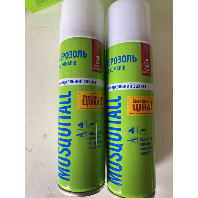 Аэрозоль от комаров, клещей, слепней MOSQUITALL 100 мл , до 8 часов защиты