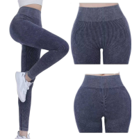 Лосіни жіночі в рубчик з ефектом пуш-ап. Фірми Kenalin. Колір сірий-варьонка. Норма. Розмір XL-5XL