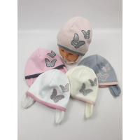 Дитячі польські демісезонні в`язані шапки на трикотажній підкладці для дівчат, р.45-48 (Польша) Дитячі польські демісезонні в`язані шапки на трикотажній підкладці для дівчат, р.45-48 (Польша)