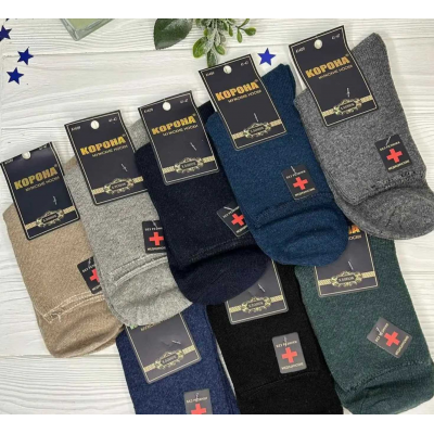 Шкарпетки чоловічі з шерсті ( без махры). Корона. З медичним ефектом ( без гумки). Розмір 41-47 Шкарпетки чоловічі з шерсті ( без махры). Корона. З медичним ефектом ( без гумки). Розмір 41-47