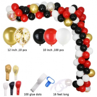 Арка гирлянда из воздушных шаров "Красное и чёрное" 