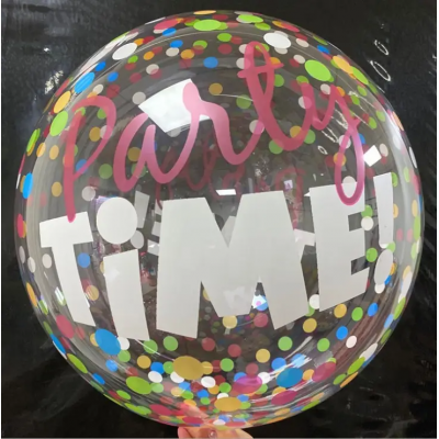 Шар баблс с рисунком "Party Time" 45 см