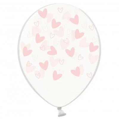 Воздушные шары "Зефирки сердечки на прозрачном", 25 шт/уп ТМ Sharoff
