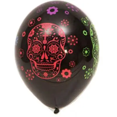 Воздушные шары День мёртвых (Хеллоуин) 12" (30 см) , 25 шт в упаковке