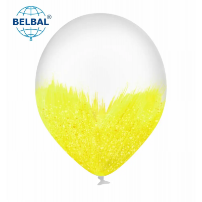 Воздушный шарик Brush shine желтый, с глиттером 12" ТМ Sharoff