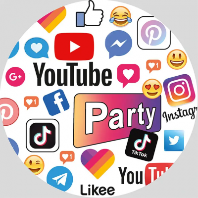 Тарелки праздничные бумажные одноразовые " Социальные сети " 18 см 10 шт