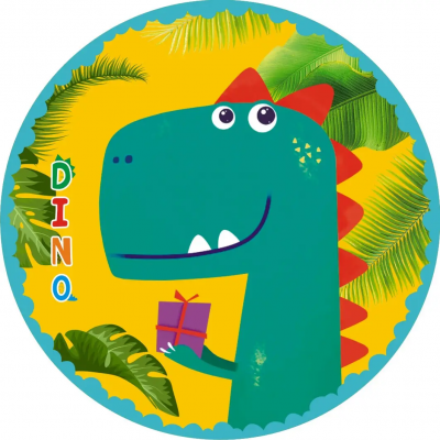 Тарелки бумажные детские одноразовые "Динозавр" 18 см 10 шт/уп Тарелки бумажные детские одноразовые "Динозавр" 18 см 10 шт/уп