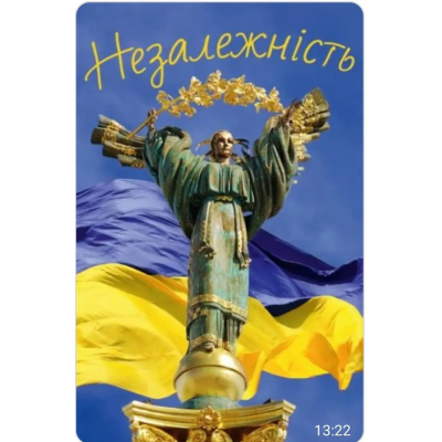 Пакет для подарка гигант вертикальный "Незалежність" 30х47 см