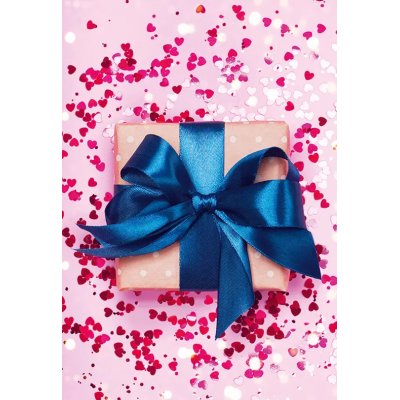 Подарочный пакет большой вертикальный "Голубой бант" 25х38 см