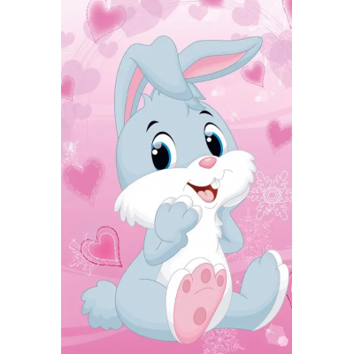 Пакет для подарка большой вертикальный "Милый зайка" 25х37 см