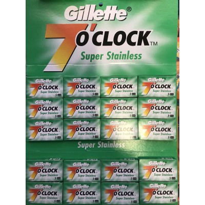 Лезвия для бритья Gillette 7 O`clock Super Stainless  100 шт (20×5)
